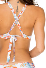 MERENGUITO - Molded Push Up Bandeau Halter Top & Scrunch Ruched Back Brazilian Bottom • Multicolor