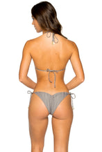 TURI TURAI - Triangle Top & Wavy Ruched Back Brazilian Tie Side Bottom • Grey