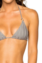 TURI TURAI - Triangle Top & Wavy Ruched Back Brazilian Tie Side Bottom • Grey