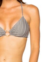 TURI TURAI - Bralette Top & Wavy Ruched Back Brazilian Bottom • Grey