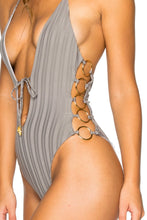 TURI TURAI - Open Side One Piece Bodysuit • Grey