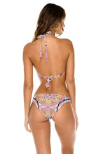 ALHAMBRA - Triangle Halter Top & Full Bottom • Coral