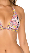 ALHAMBRA - Triangle Halter Top & Full Bottom • Coral