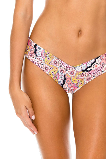 ALHAMBRA - Cross Back Bustier Top & Moderate Bottom • Coral