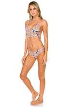 ALHAMBRA - Cross Back Bustier Top & Moderate Bottom • Coral