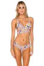 ALHAMBRA - Cross Back Bustier Top & Moderate Bottom • Coral