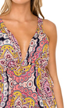 ALHAMBRA - V Neck Short Dress • Coral