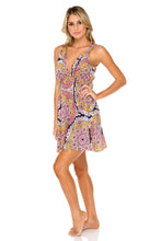 ALHAMBRA - V Neck Short Dress • Coral