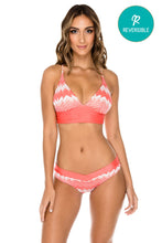 AMOR Y MIEL - Cross Back Bustier Top & Moderate Bottom • Coral