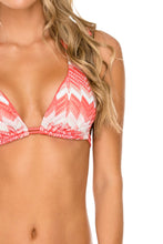AMOR Y MIEL - Triangle Halter Top & Wavy Ruched Back Full Tie Side Bottom • Coral