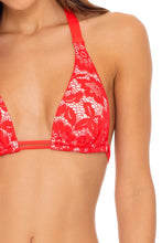 CORAZON DE SEDA - Triangle Halter Top & Full Bottom • Scarlet