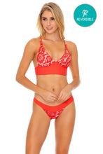 CORAZON DE SEDA - Cross Back Bustier Top & Band Moderate Bottom • Scarlet