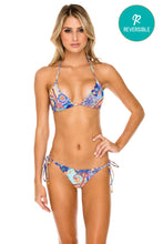 WAPISIMA - Triangle Top & Wavy Ruched Back Brazilian Tie Side Bottom • Multicolor