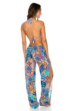 WAPISIMA - Triangle Halter Top & Split Side Wide Leg Pant • Multicolor