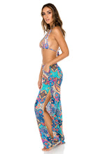 WAPISIMA - Triangle Halter Top & Split Side Wide Leg Pant • Multicolor
