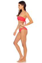 TRIANA - Bandeau Top & Reversible Zig Zag Open Side Moderate Bottom • Flamingo