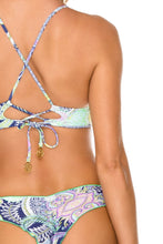 DYNASTY - Cross Back Bustier Top & Drawstring Ruched Brazilian Bottom • Marino