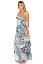 DYNASTY - V Neck Long Dress • Marino