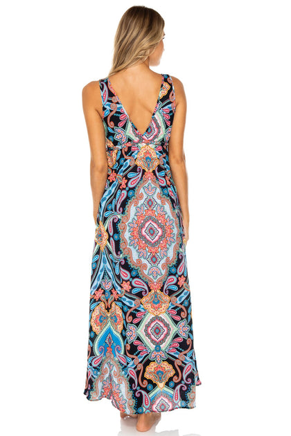 MAESTRANZA - V Neck Long Dress • Black