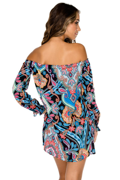 MAESTRANZA - Cuff Bell Sleeve Dress • Black