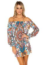 MAESTRANZA - Cuff Bell Sleeve Dress • White