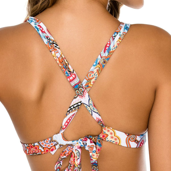 MAESTRANZA - Molded Push Up Bandeau Halter Top