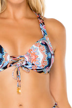 MAESTRANZA - Molded Push Up Bandeau Halter Top & High Rise Cheeky Bottom • Black