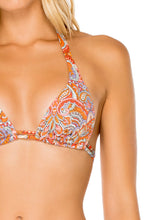 ANDALUZ - Triangle Halter Top & Drawstring Side Full Bottom • Multicolor