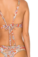ANDALUZ - Halter Top & Wavy Ruched Back Brazilian Bottom • Multicolor