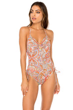 ANDALUZ - Drawstring High Leg One Piece • Multicolor