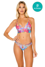 LA MEZQUITA - Cross Back Bustier Top & Strappy Brazilian Ruched Back Bottom • Multicolor