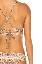 ALMERIA - Cross Back Bustier Top & Stitched Straps Moderate Bottom • Multicolor