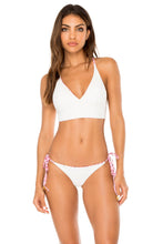 CADIZ - Cross Back Bustier Top & Wavy Ruched Back Brazilian Tie Side Bottom • Multicolor