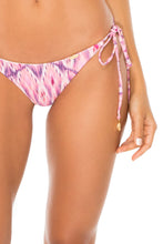 CADIZ - Cross Back Bustier Top & Wavy Ruched Back Brazilian Tie Side Bottom • Multicolor