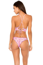 CADIZ - Cross Back Bustier Top & Wavy Ruched Back Brazilian Tie Side Bottom • Multicolor