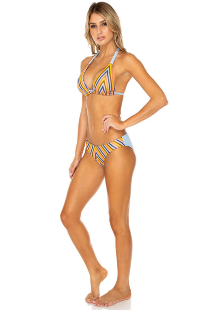 PLAZA ESPAÑA - Triangle Halter Top & Full Bottom • Multicolor