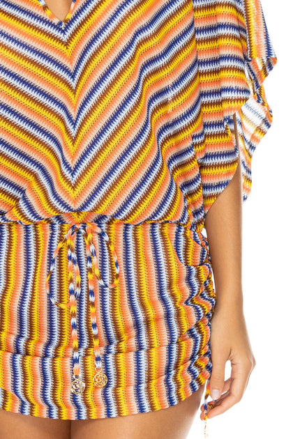 PLAZA ESPAÑA - Cabana V Neck Dress • Multicolor