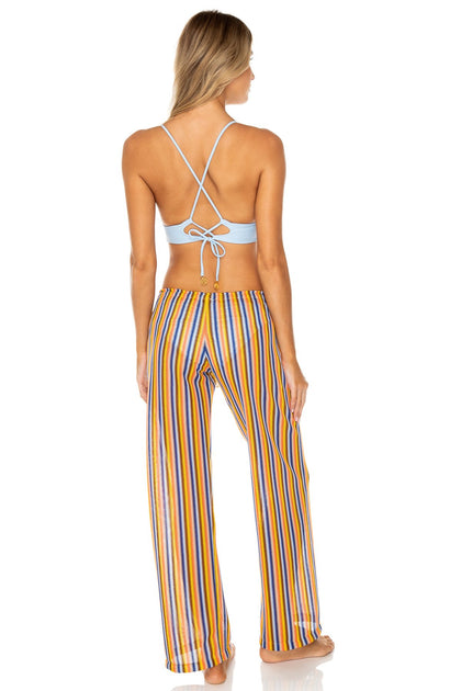 PLAZA ESPAÑA - Cross Back Bustier Top & Beach Pant • Multicolor