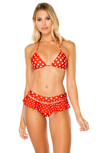 MACARENA - Wavey Triangle Top & Ruffle Mess Divided Full Bottom • Ole Red