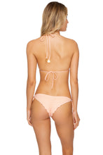 JAGGED BOMBSHELL - Triangle Top & Wavy Ruched Back Brazilian Tie Side Bottom • Peachin