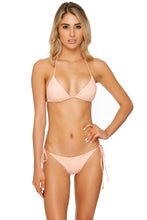 JAGGED BOMBSHELL - Triangle Top & Wavy Ruched Back Brazilian Tie Side Bottom • Peachin