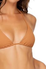 JAGGED BOMBSHELL - Triangle Top & Wavy Ruched Back Brazilian Tie Side Bottom • Caramelo