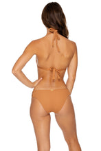 JAGGED BOMBSHELL - Triangle Halter Top & Full Bottom • Caramelo