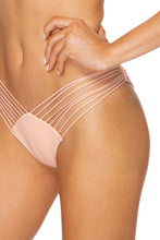 JAGGED BOMBSHELL - Cross Back Bustier Top & Strappy Brazilian Ruched Back Bottom • Peachin