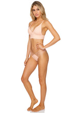 JAGGED BOMBSHELL - Cross Back Bustier Top & Strappy Brazilian Ruched Back Bottom • Peachin