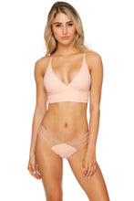 JAGGED BOMBSHELL - Cross Back Bustier Top & Strappy Brazilian Ruched Back Bottom • Peachin