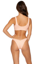 JAGGED BOMBSHELL - Lace Up Bralette & High Leg Brazilian Bottom • Peachin