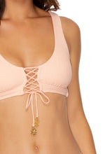 JAGGED BOMBSHELL - Lace Up Bralette & High Leg Brazilian Bottom • Peachin