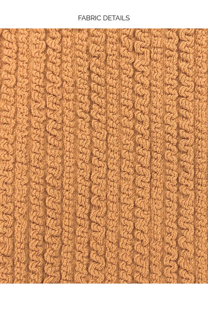 JAGGED BOMBSHELL - Lace Up Bralette & High Leg Brazilian Bottom • Caramelo