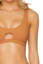 JAGGED BOMBSHELL - Tank Bralette & High Leg Banded Waist Bottom • Caramelo